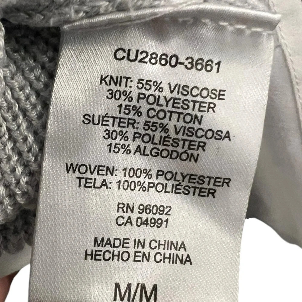 Hilary Radley Size Medium Layered Look Light Gray Sweater Academia Preppy Y2K - Picture 5 of 7